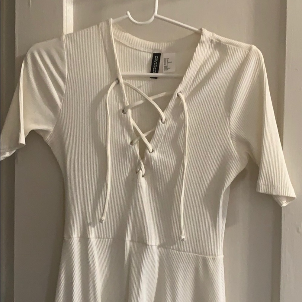 White tie-front dress
